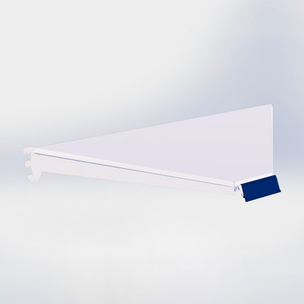 Hoekstelling legplank - L100 x D57 cm - met dragers en prijsetiket - Wit