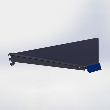 Hoekstelling legplank - L100 x D57 cm - met dragers en prijsetiket - Antraciet