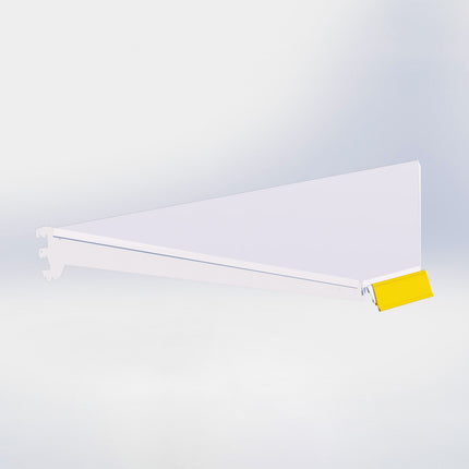 Hoekstelling legplank - L100 x D57 cm - met dragers en prijsetiket - Wit