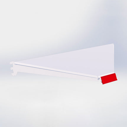 Hoekstelling legplank - L100 x D57 cm - met dragers en prijsetiket - Wit