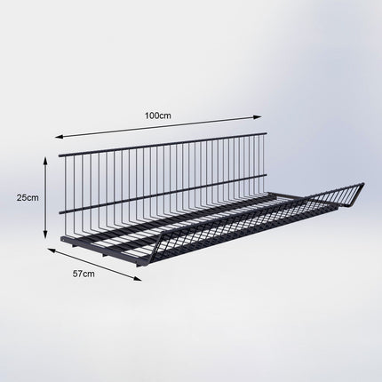 Draadplank Antraciet (D x B) 57 cm x 100 cm met dragers (D) 57 cm