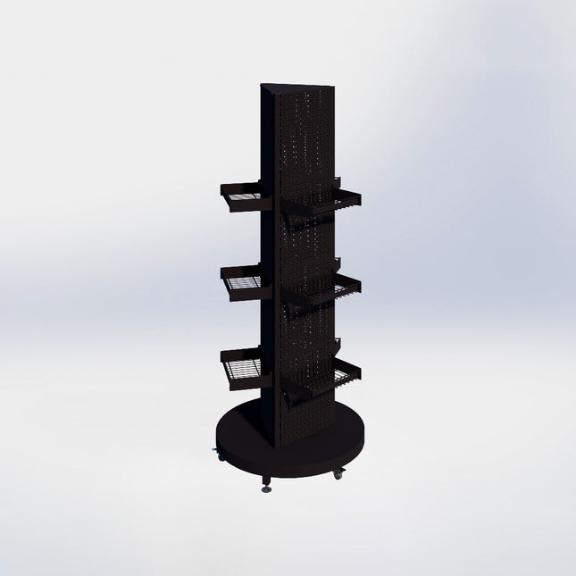 Draaitoren met legplank 3-zijdig - H172 x B70 cm - Zwart
