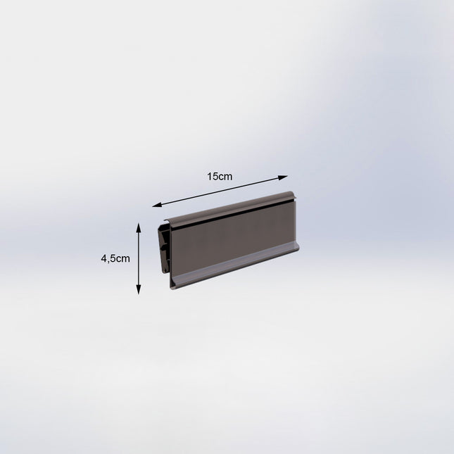 Prijsstrip Antraciet voor hoekplank van 57 cm