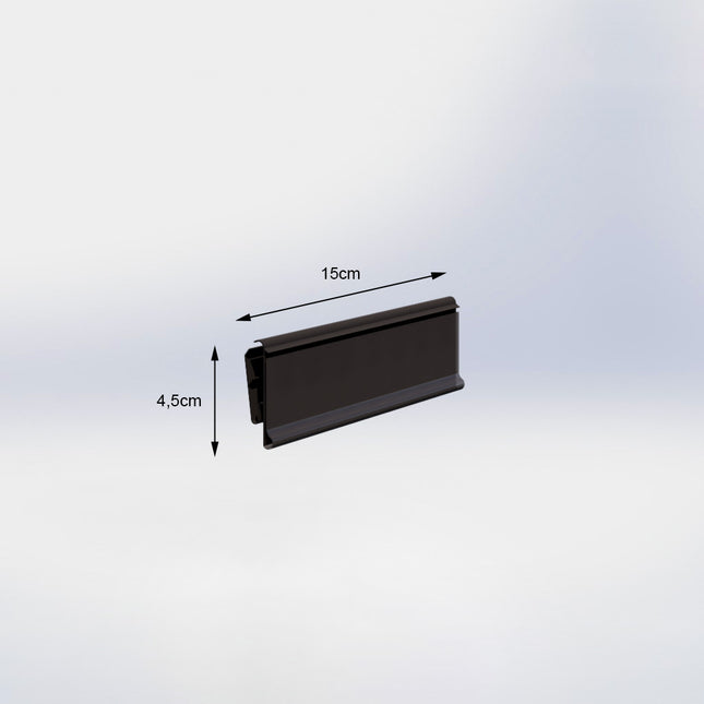 Prijsstrip Zwart voor hoekplank van 57 cm