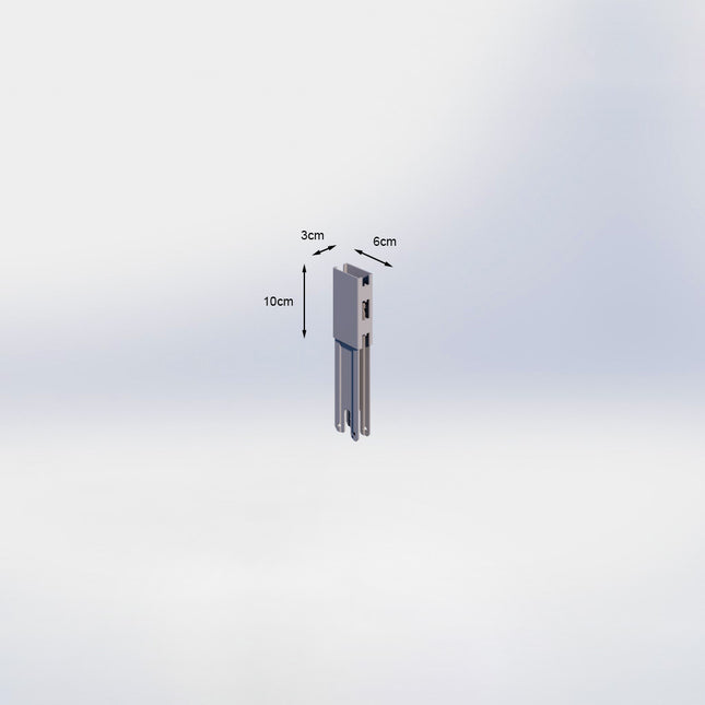 Verlengstuk - H10 x B3 x D6 cm - Grijs