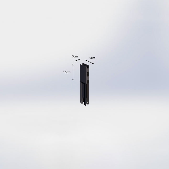 Verlengstuk - H10 x B3 x D6 cm - Antraciet