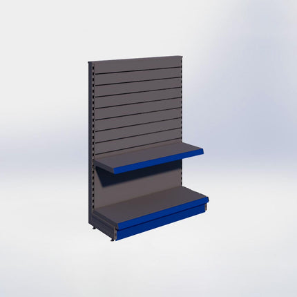 Kopstelling slatwall - H140 x B100 x D37 cm - 2 niveaus - Antraciet