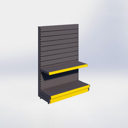 Kopstelling slatwall - H140 x B100 x D37 cm - 2 niveaus - Antraciet