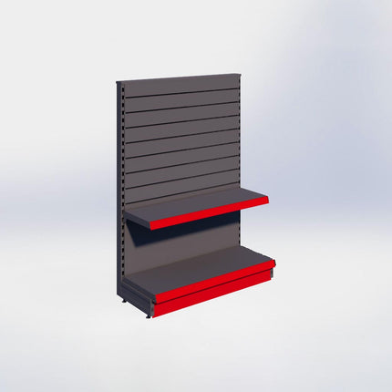 Kopstelling slatwall - H140 x B100 x D37 cm - 2 niveaus - Antraciet