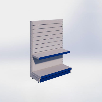 Kopstelling slatwall - H140 x B100 x D37 cm - 2 niveaus - Grijs