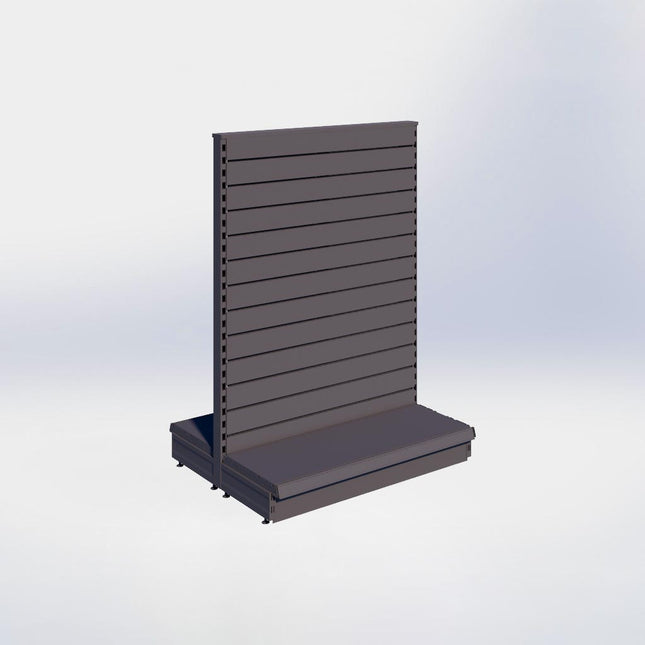 Middenstelling slatwall - H140 x B100 x D37 cm - 1 niveau - Antraciet