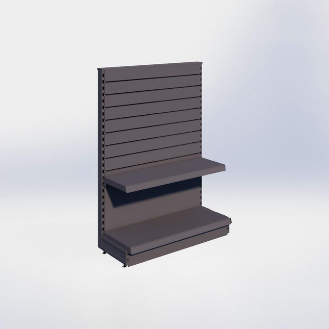 Kopstelling slatwall - H140 x B100 x D37 cm - 2 niveaus - Antraciet