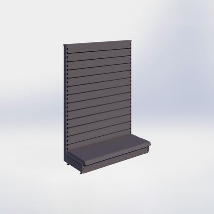 Kopstelling slatwall - H140 x B100 x D37 cm - 1 niveau - Antraciet
