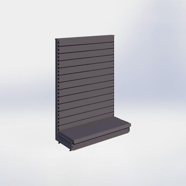 Kopstelling slatwall - H140 x B100 x D37 cm - 1 niveau - Antraciet