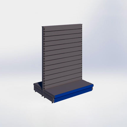 Middenstelling slatwall - H140 x B100 x D37 cm - 1 niveau - Antraciet