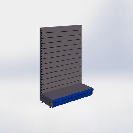 Kopstelling slatwall - H140 x B100 x D37 cm - 1 niveau - Antraciet