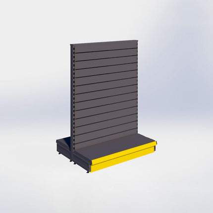 Middenstelling slatwall - H140 x B100 x D37 cm - 1 niveau - Antraciet