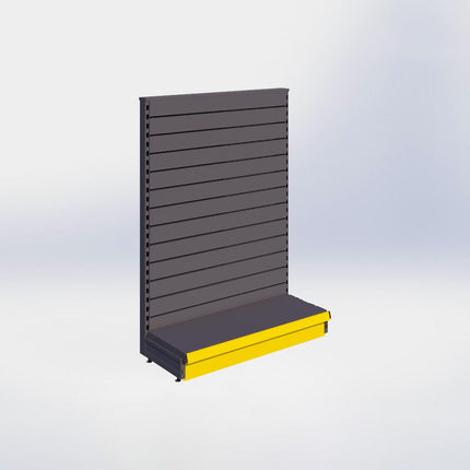 Kopstelling slatwall - H140 x B100 x D37 cm - 1 niveau - Antraciet