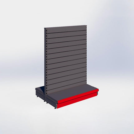 Middenstelling slatwall - H140 x B100 x D37 cm - 1 niveau - Antraciet