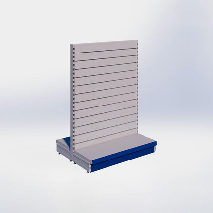 Middenstelling slatwall - H140 x B100 x D37 cm - 1 niveau - Grijs