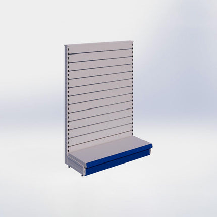 Kopstelling slatwall - H140 x B100 x D37 cm - 1 niveau - Grijs