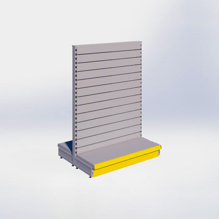 Middenstelling slatwall - H140 x B100 x D37 cm - 1 niveau - Grijs
