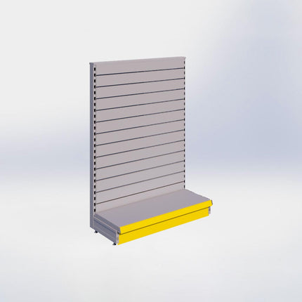 Kopstelling slatwall - H140 x B100 x D37 cm - 1 niveau - Grijs
