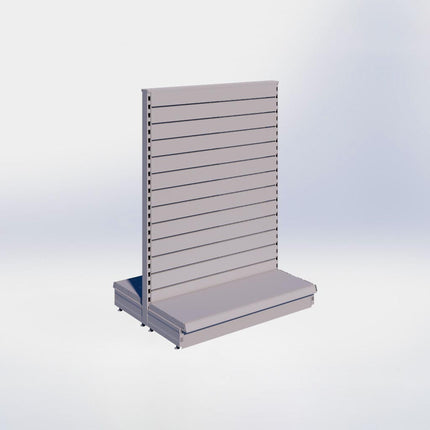 Middenstelling slatwall - H140 x B100 x D37 cm - 1 niveau - Grijs
