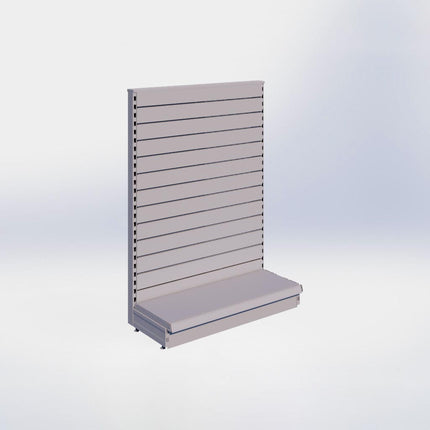 Kopstelling slatwall - H140 x B100 x D37 cm - 1 niveau - Grijs