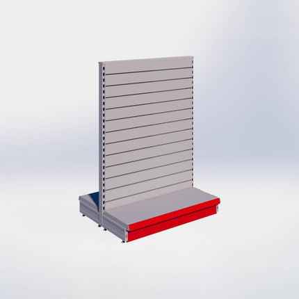 Middenstelling slatwall - H140 x B100 x D37 cm - 1 niveau - Grijs