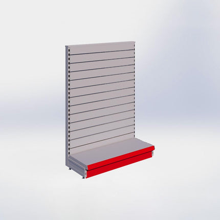 Kopstelling slatwall - H140 x B100 x D37 cm - 1 niveau - Grijs