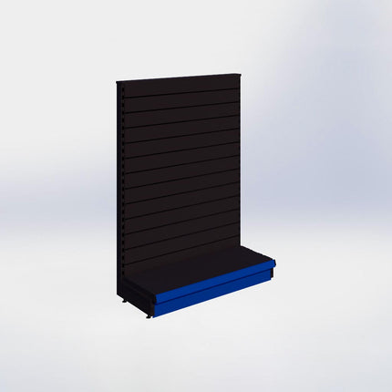 Kopstelling slatwall - H140 x B100 x D37 cm - 1 niveau - Zwart