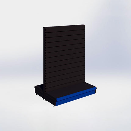 Middenstelling slatwall - H140 x B100 x D37 cm - 1 niveau - Zwart