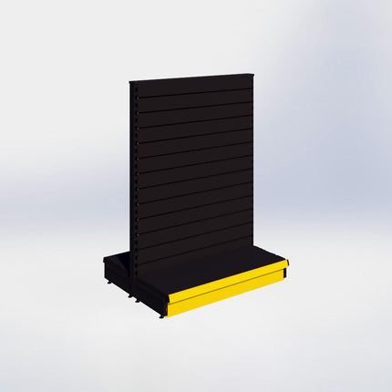 Middenstelling slatwall - H140 x B100 x D37 cm - 1 niveau - Zwart