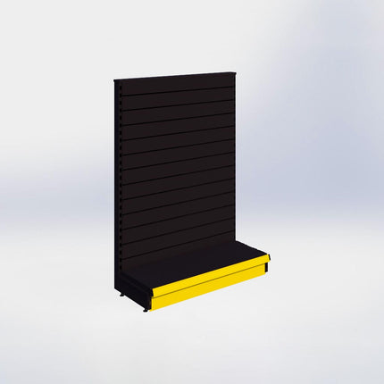 Kopstelling slatwall - H140 x B100 x D37 cm - 1 niveau - Zwart