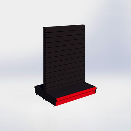 Middenstelling slatwall - H140 x B100 x D37 cm - 1 niveau - Zwart