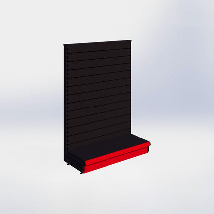 Kopstelling slatwall - H140 x B100 x D37 cm - 1 niveau - Zwart
