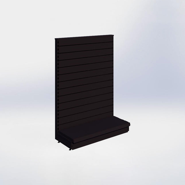 Kopstelling slatwall - H140 x B100 x D37 cm - 1 niveau - Zwart