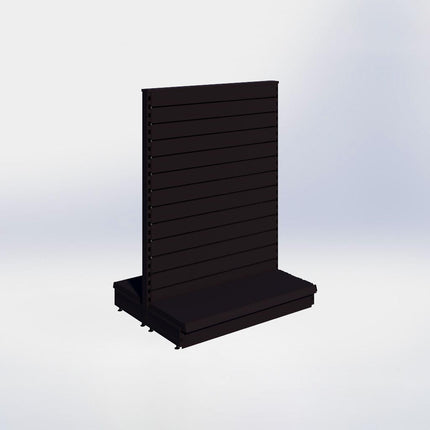 Middenstelling slatwall - H140 x B100 x D37 cm - 1 niveau - Zwart