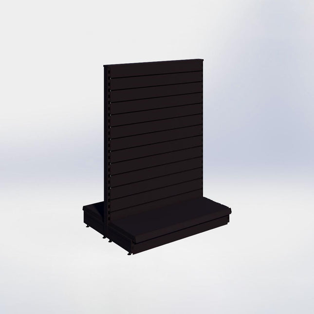 Middenstelling slatwall - H140 x B100 x D37 cm - 1 niveau - Zwart