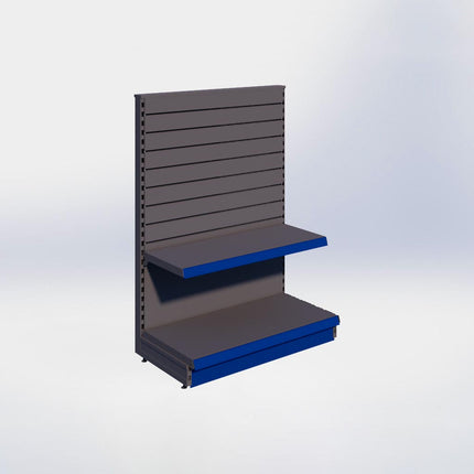 Kopstelling slatwall - H140 x B100 x D47 cm - 2 niveaus - Antraciet