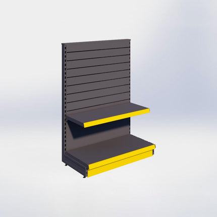 Kopstelling slatwall - H140 x B100 x D47 cm - 2 niveaus - Antraciet