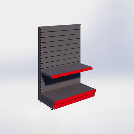 Kopstelling slatwall - H140 x B100 x D47 cm - 2 niveaus - Antraciet