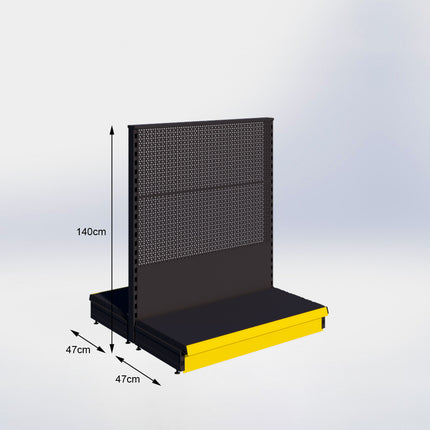 Mittelposition Perforation Schwarz h:140/47