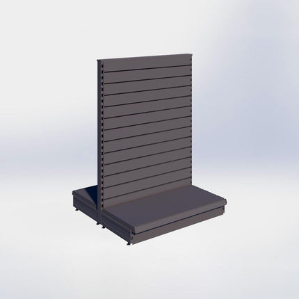 Middenstelling slatwall - H140 x B100 x D47 cm - 1 niveau - Antraciet