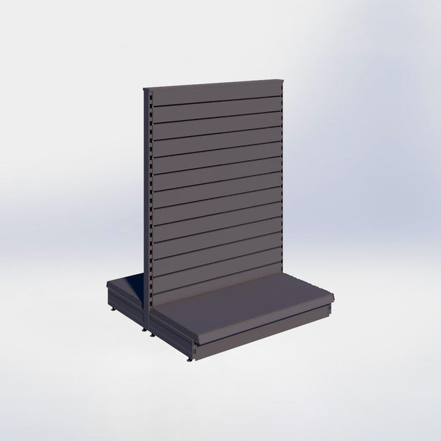 Middenstelling slatwall - H140 x B100 x D47 cm - 1 niveau - Antraciet