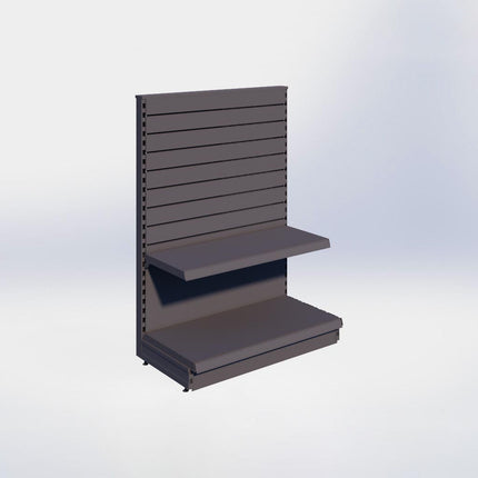 Kopstelling slatwall - H140 x B100 x D47 cm - 2 niveaus - Antraciet