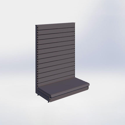 Kopstelling slatwall - H140 x B100 x D47 cm - 1 niveau - Antraciet