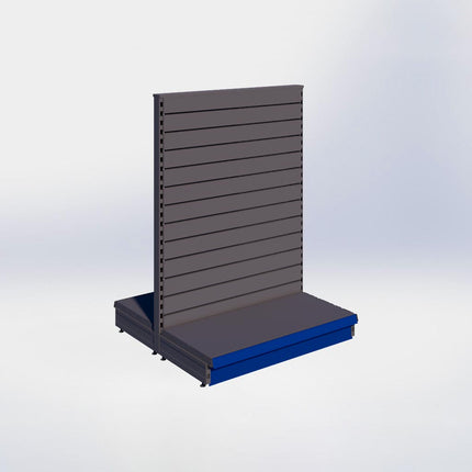 Middenstelling slatwall - H140 x B100 x D47 cm - 1 niveau - Antraciet