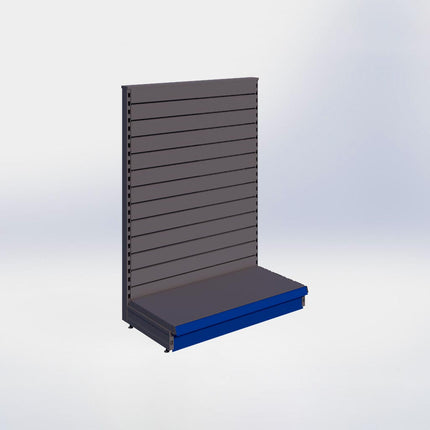 Kopstelling slatwall - H140 x B100 x D47 cm - 1 niveau - Antraciet
